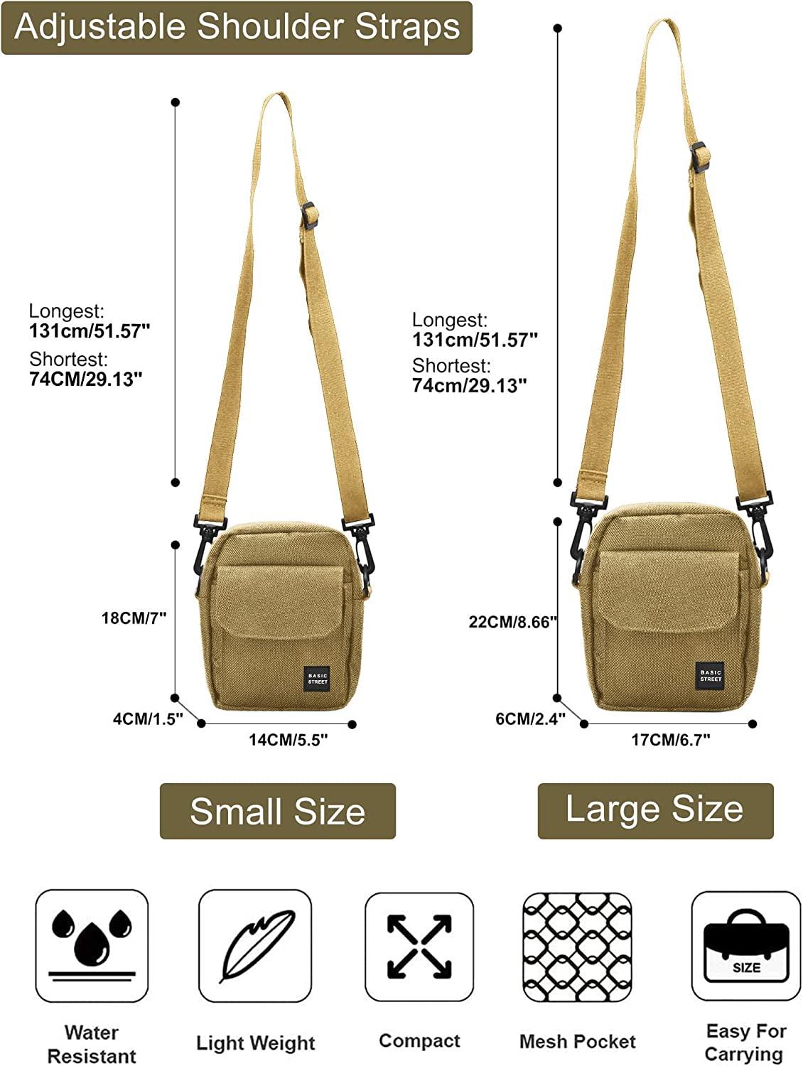 Small Crossbody Bag Side Shoulder Bag For Men， Women Mini Messenger Bag - Image 6